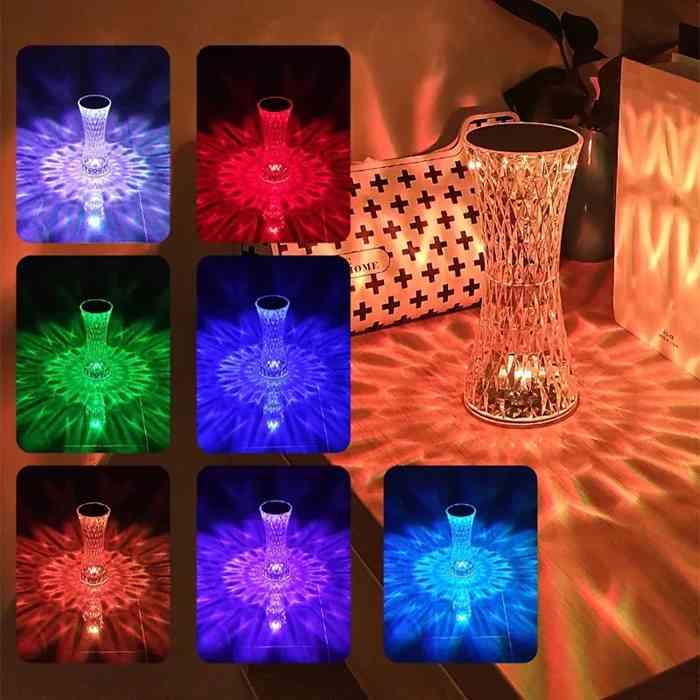 Crystal Table Lamp RGB 16 Colors & 4 Modes Diamond Lamp